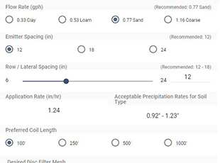 Flow Rate and Spacing Selection